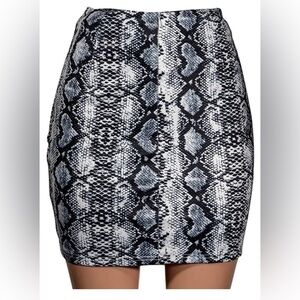 Snakeskin Print Bodycon Skirt